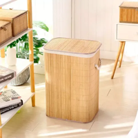 Genérico - Cesto Ropa Bambú Whitmor 60Cm Con Tapa Y Asas