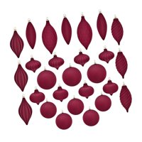 Bothyi - 27 Adornos Navideños Con Forma De Bola Para Aniversario, Festival, Compromiso, Color Rojo