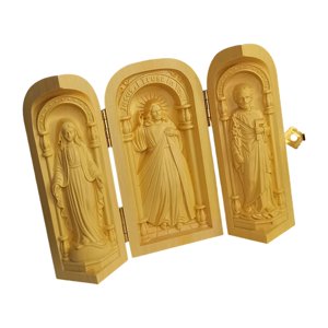 Bothyi - Adornos De Talla De Madera, Pequeñas Reliquias Católicas Católicas Para Sala De Estar Y Oficina