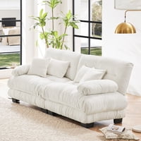 M&Ms - Cloud Couch 2 Seater Sofa For Living Room, Chenille 2 - Seat Sofa With 2 Lumbar Pillows And 2 Throw Pillows,Chenille White