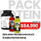 thumbnail image 1 of 100% Whey Protein 1kg Chocolate + 12 Suero Protein Pazvit, 1 of 3