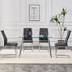 thumbnail image 3 of Modern Dining Chairs with Faux Leather Padded Seat Dining Living Room Chairs Upholstered Chair with Metal Legs Design for Kitchen, Living, Bedroom, Dining Room Side Chairs Set of 4 (Grey+PU)C-001, 3 of 3