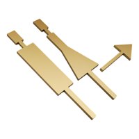 Bothyi - Decoración De Señalización Para Puerta De Baño, Señalización De Baño Simple Para Bar Comercial, Tienda Dorada