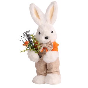 Magideal - Conejo De Pascua De Peluche, Muñeco De Peluche, Juguete Suave, Estatuilla De Pie, Decoración De Habitación Para Regalos Navideños, Artesanía Exquisita Niño Conejo
