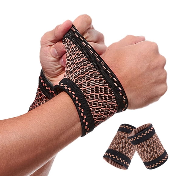 ANHOGEU Copper Wrist Compression Brace 2Pcs, Elastic Wrist Support