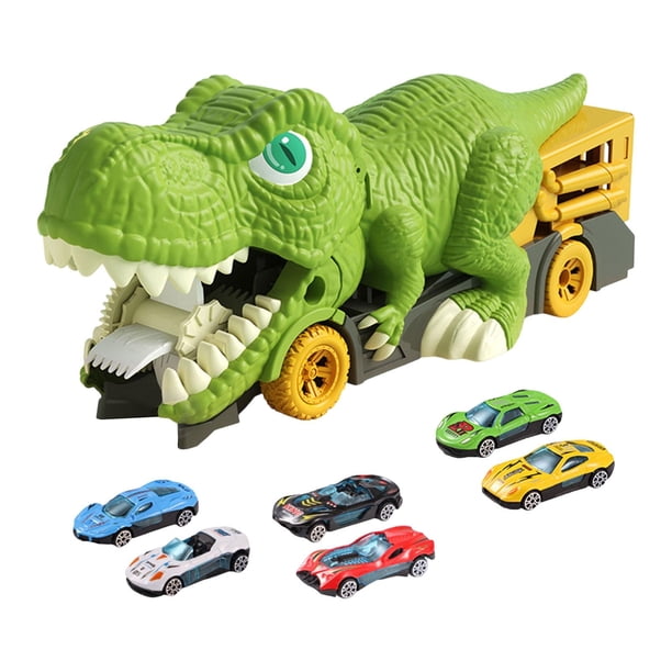 Camión Transportador De Dinosaurios Para Almacenamiento, Divertido, Con Minicoches Para Bebés, Juguetes De Regalo, 6 Coches Pequeños