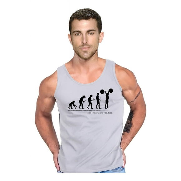 Polera Evolution Gym Musculosa Tank Gym Pesas Crossfit Talla L Gris Hombre