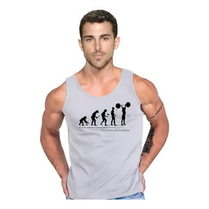 Persodesign - Polera Evolution Gym Musculosa Tank Gym Pesas Crossfit Talla L Gris Hombre
