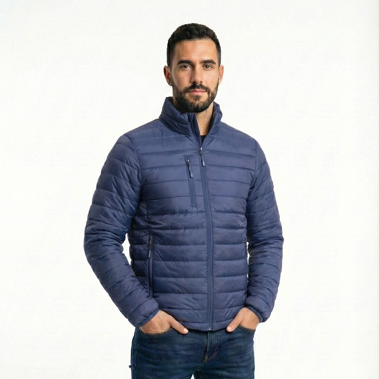 T-world - Parka Térmica Ultraliviana Hombre Light Abrigo Invierno Azul Marino