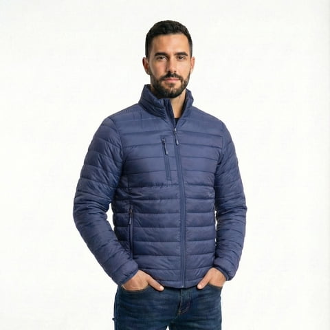T-World - Parka Térmica Ultraliviana Hombre Light Abrigo Invierno Azul Marino
