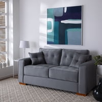 Muebleria S&S - Sofá Esmeralda 2 Cuerpos Felpa Gris