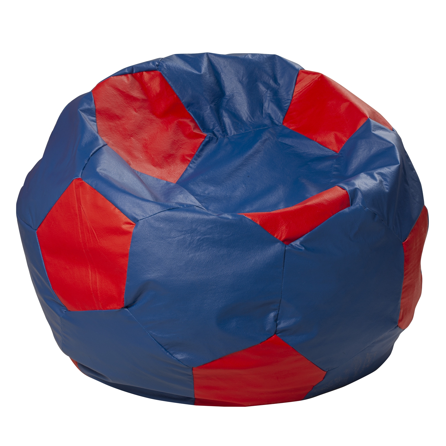 Máxima Design - Pouf Pera Azul Rojo Eco Cuero 80X80X80 Cm