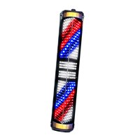 Ioensy - Señal De Peluquería, Iluminación Abierta, Peluquería, Poste Giratorio Resistente A La Lluvia, Luz Led