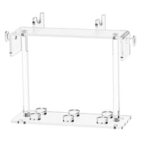 Magideal - Soporte De Escritorio Para Herramientas De Peluquería, Soporte De Almacenamiento Con Dos Ganchos, Accesorio Acrílico Para Rizador De Pelo, Ideal Para