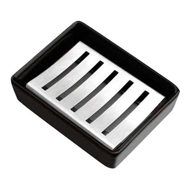 Platos de jabón con bandeja de drenaje extraíble soporte de drenaje con elegantes accesorios de baño de bandeja de jabón para baño de lavabo de ducha