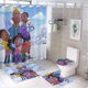 thumbnail image 1 of Cazadores del clima-theme 4-Piece Shower Curtain Set with Rugs, Waterproof Bathroom Decor Set Includes Bath Mat, U-Shaped Rug, Toilet Lid Cover and Curtain with Hooks, 1 of 6