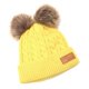 thumbnail image 2 of Ni?as, Ni?as Pom Poms, Sombrero, Grueso, Cálido, Invierno, Algodón, Dejo, Gorrojo De Punto Amarillo, 2 of 5