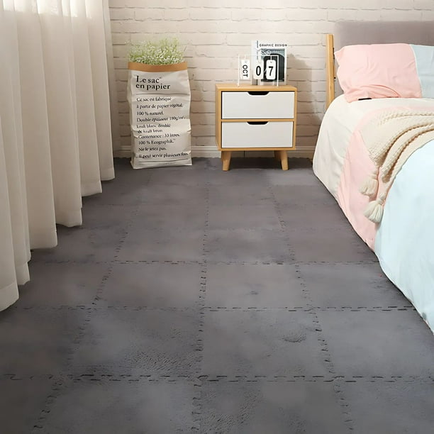 Pack 6 Alfombras Rompecabezas Armable Felpa Shaggy 30x30