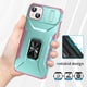 thumbnail image 5 of Funda Armada para iPhone 14 Plus con Tapa Deslizante y Soporte Magnético Giratorio Verde, 5 of 5
