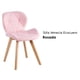 thumbnail image 3 of Silla de comedor acolchada Mariposa rosa con patas fijas de madera, 3 of 3
