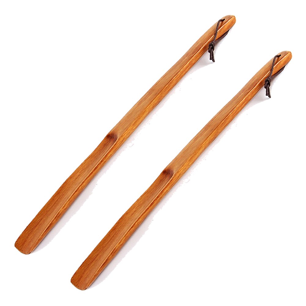 Calzadores De Madera Pequeños - Pack De 2 Unidades, 15.5 Cm | Con Cuerda Colgante Y Bolsa | Ideal Para Viajes, Personas Mayores Y Embarazadas