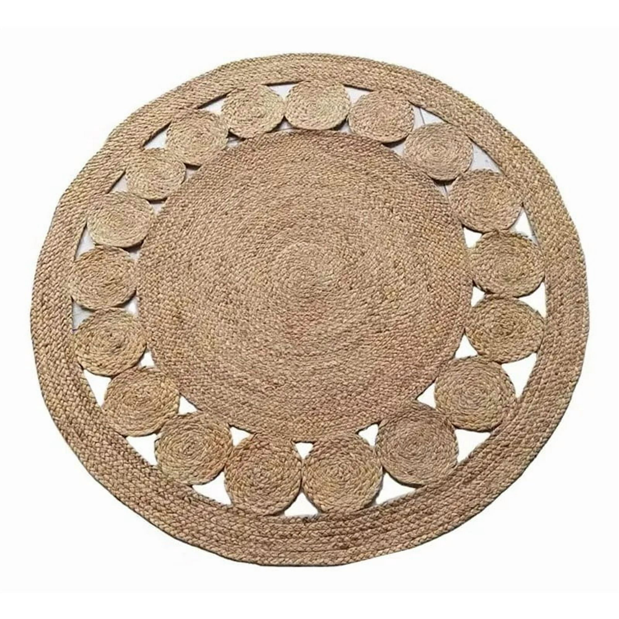 Genérica - Alfombra Redonda De Yute 100cm Decoración Living Exteriores