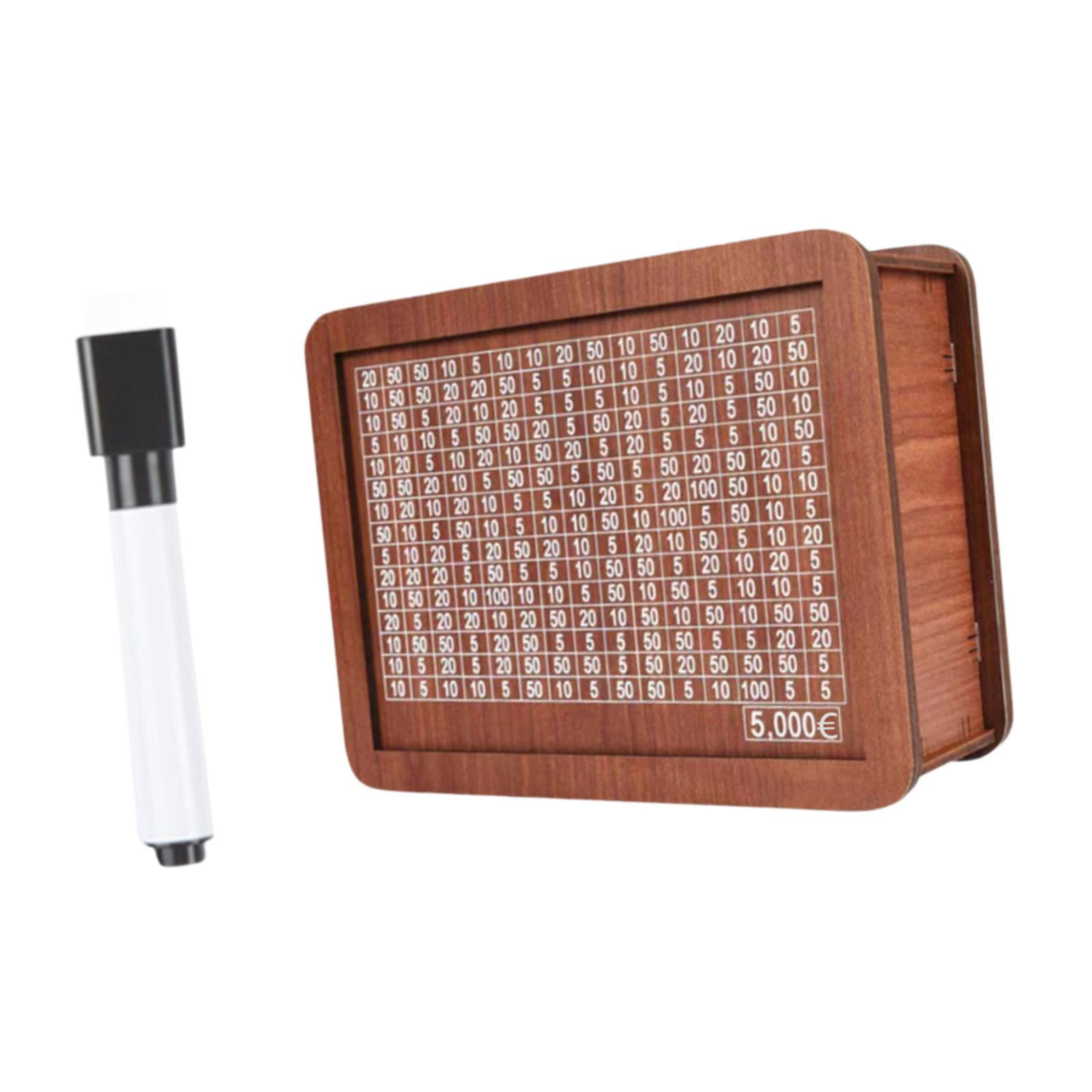 Magideal - Hucha De Madera Para Niños, Caja De Ahorro De 20x14,5x7,6 Cm, Olla De Ahorro Para Niños Con Número De Portería Para Niños Y Adultos Jóvenes, Resistent 5000euros