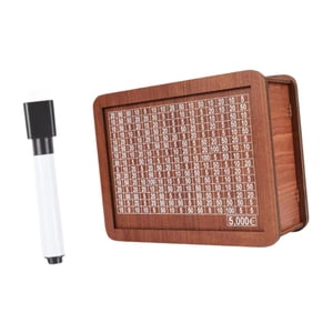 Magideal - Hucha De Madera Para Niños, Caja De Ahorro De 20X14,5X7,6 Cm, Olla De Ahorro Para Niños Con Número De Portería Para Niños Y Adultos Jóvenes, Resistent 5000Euros