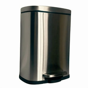 Wakeshome - Cubo De Basura 12L Acero Inoxidable Hogar Oficina