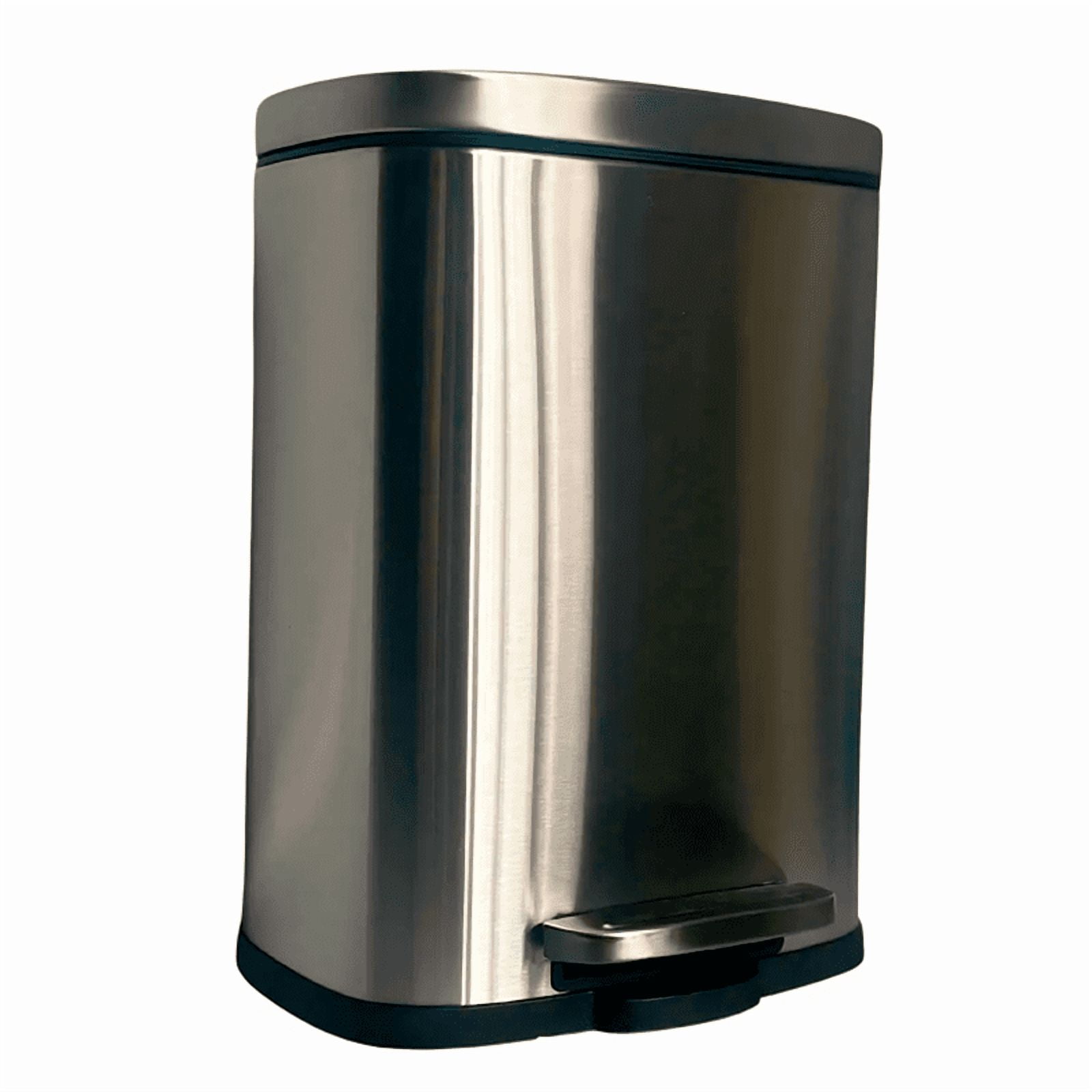 Wakeshome - Cubo De Basura 12l Acero Inoxidable Hogar Oficina