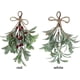 thumbnail image 3 of Muérdago artificial colgante de 9.1 pulgadas, púas de muérdago artificial, muérdago navideño con lazo rojo, muérdago con purpurina para colgar en casa o en la decoración de fiestas de pareja, 3 of 7