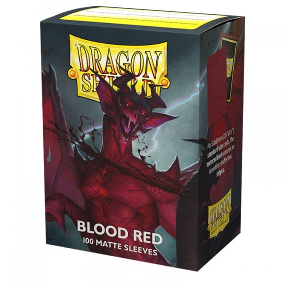 Fundas Para Cartas Dragon Shield Color Rojo Sangre Mate 100 Unidades