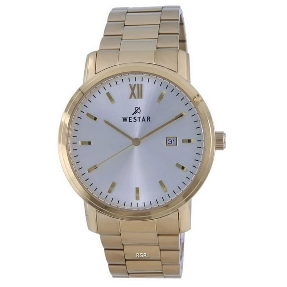 Reloj Westar Silver Dial Gold Tone Stainless Steel Quartz 50245 GPN 102 Men's Watch