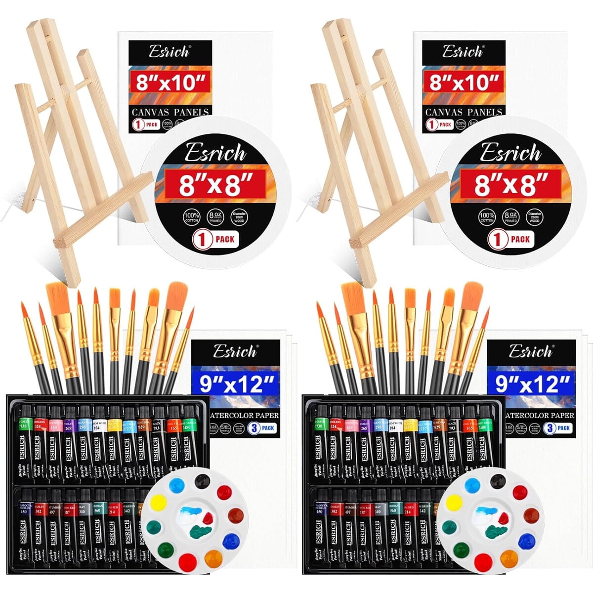 Set Pintura Acralica Esrich 82 Piezas 48 Colores Lienzo