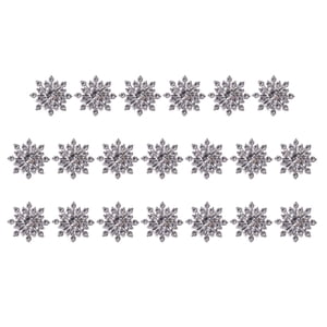 Magideal - 20 Adornos Florales Con Diamantes De Imitación En La Parte Posterior Plana, De Aleación, Para Álbumes De Recortes, Manualidades, Adornos Florales, Flo Sin Perla