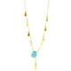 thumbnail image 1 of Collar de Plata 925 con Oro 18K y Piedra Aguamarina, Detalles de Gotitas de Oro 18K, 1 of 2