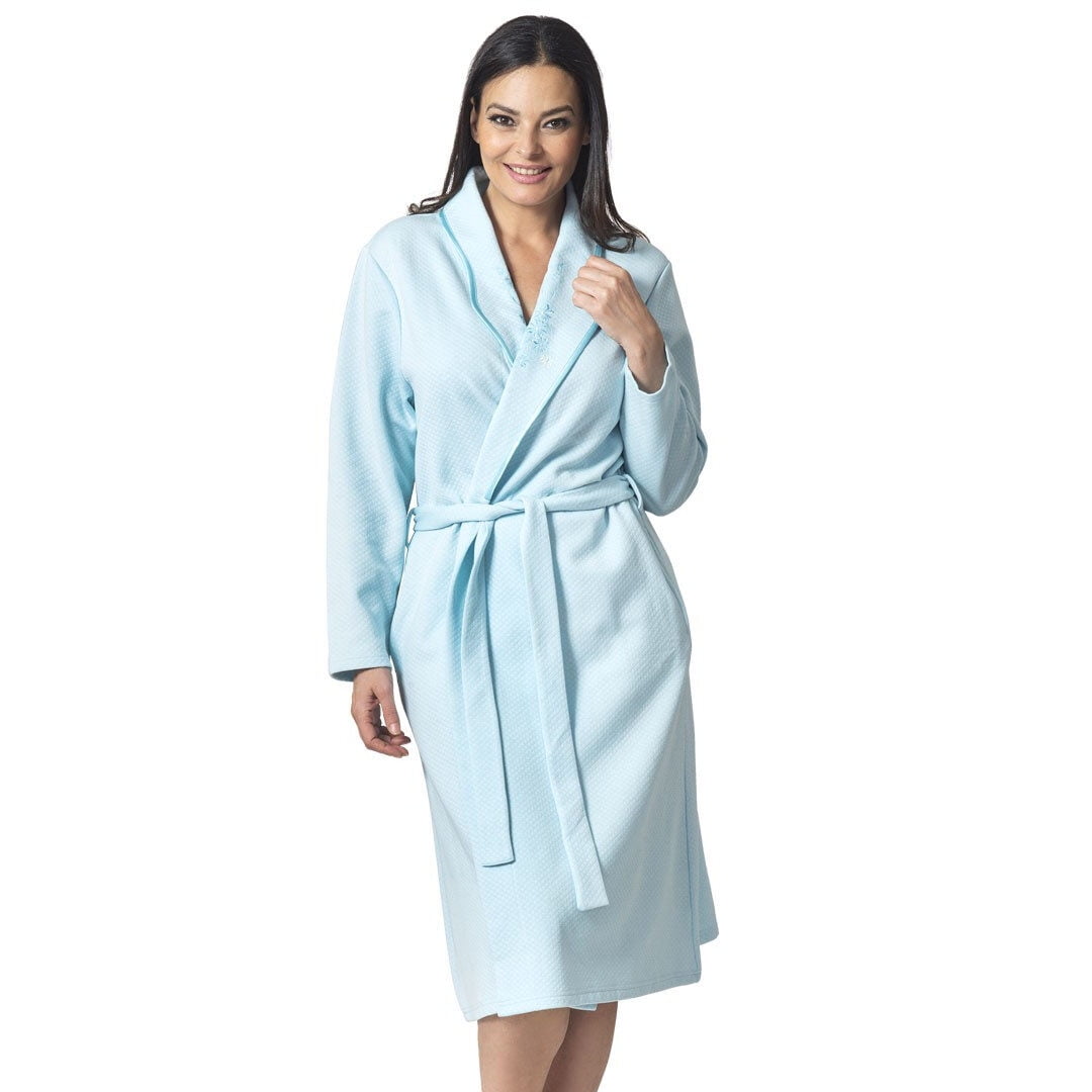 Mon Amour - Bata Biscocho Algodón Smoking Y Bordado | Elegancia Natural