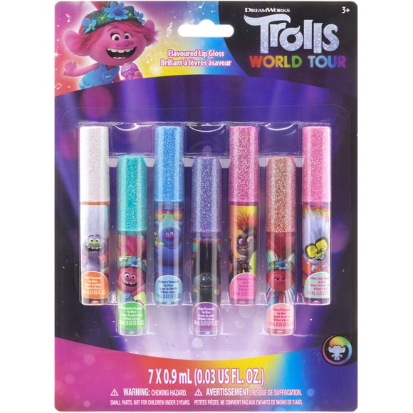 Set de maquillaje Townley Girl Trolls World Tour Lip Gloss 7 piezas