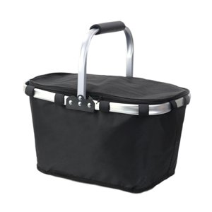 Magideal - Bolsa Aislante, Cesta De Picnic Para Exteriores, Gran Capacidad, Multiusos, Cesta De Comestibles Portátil Para Barbacoa, Compras, Mochileros, Senderis Negro
