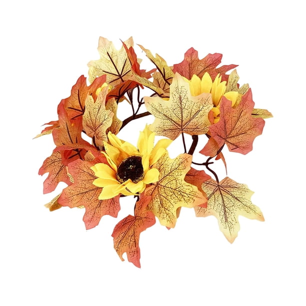Corona De Otoño Acción De Gracias Vela Anillos Simulación Centros De Mesa De Halloween Estilo C