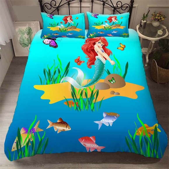 Mermaid Missile Duvet Quilt Covers Pillow Case Bedding Sets3-Piece Bedding Set (1 Duvet Cover + 2 Pillow Shams)