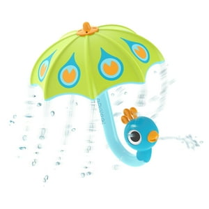 Juego De Baño Paraguas Pavo Real Verde Infantil Bebé Niño Niña Tina Yookidoo