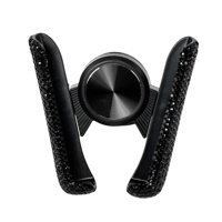 Bothyi - Soporte Para Teléfono De Coche Accesorios De Interior De Coche Clip Bling Para Almohadilla De Teléfono Negro