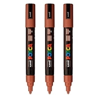 Rotuladores Posca Pc-5M Reversibles De Punta Media, 3 Castaños