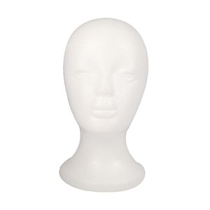 Ioensy - Cabeza De Maniquí De Espuma, Soporte Blanco Para Postizo, Soporte Para Postizos Caseros, Estilo De Auriculares C