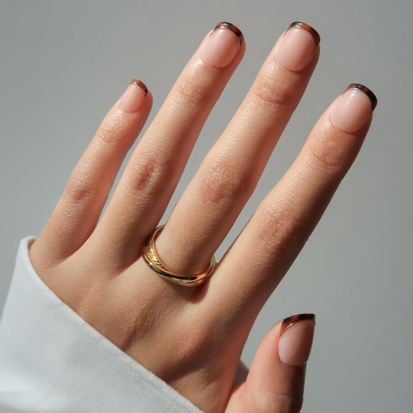 Uñas postizas Glamnetic 30 uds – Extra cortas, brillantes con punta francesa