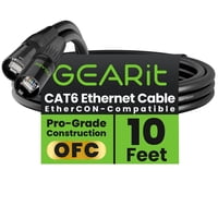 Cable Ethernet Gearit Blindado Cat6 Ethercon De 3 M, Negro