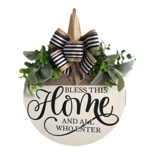 Magideal - Puerta De Entrada Al Lugar De Suspensión Suspensión Suspensión Pared Pared Decorativa Decoración Decorativa Plato De Bienvenida Corona Para El Jardín