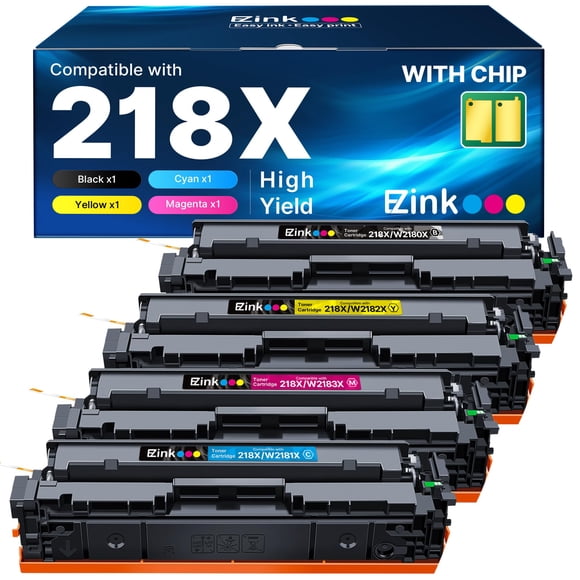 Cartuchos de tóner E-Z Ink 218X compatibles con HP 218X, paquete de 4