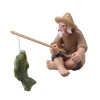 Magideal - Figura De Pescador Miniatura Ornamento De Jardín Escultura De Resina Estatua Para Bonsái Micro Paisaje Adecuada Para Regalo Decoración De Exteriores Pescador S